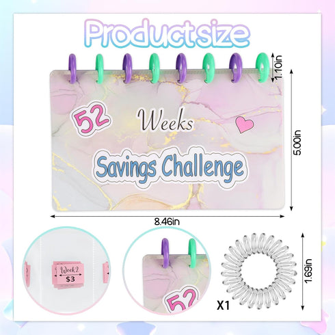52 Weeks Money Saving Challenge Binder Budget Binder with Cash Envelopes Money Saving Binder for Budgeting Money Saving Money Organizer for Planni...