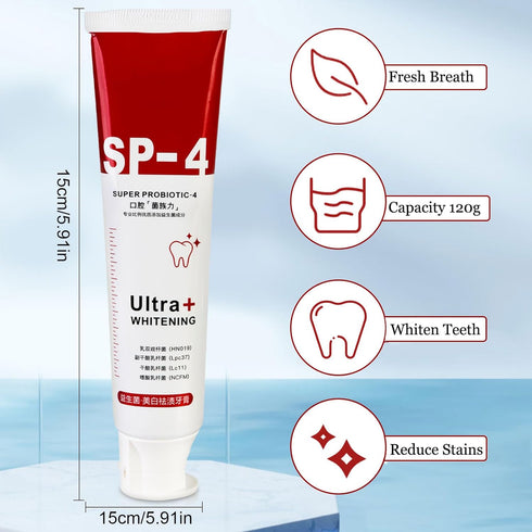 SP-4 Ultra Whitening, sp-4 Probiotic Whitening Toothpaste, SP4 Toothpaste Whitening1 Count (Pack of 2)...