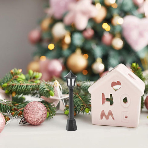 SEWACC 6pcs Mini Street Light Models Miniature Street Lamp Models Decorative Pathway Lantern Post for Miniature Doll House Micro Landscape Lamppos...