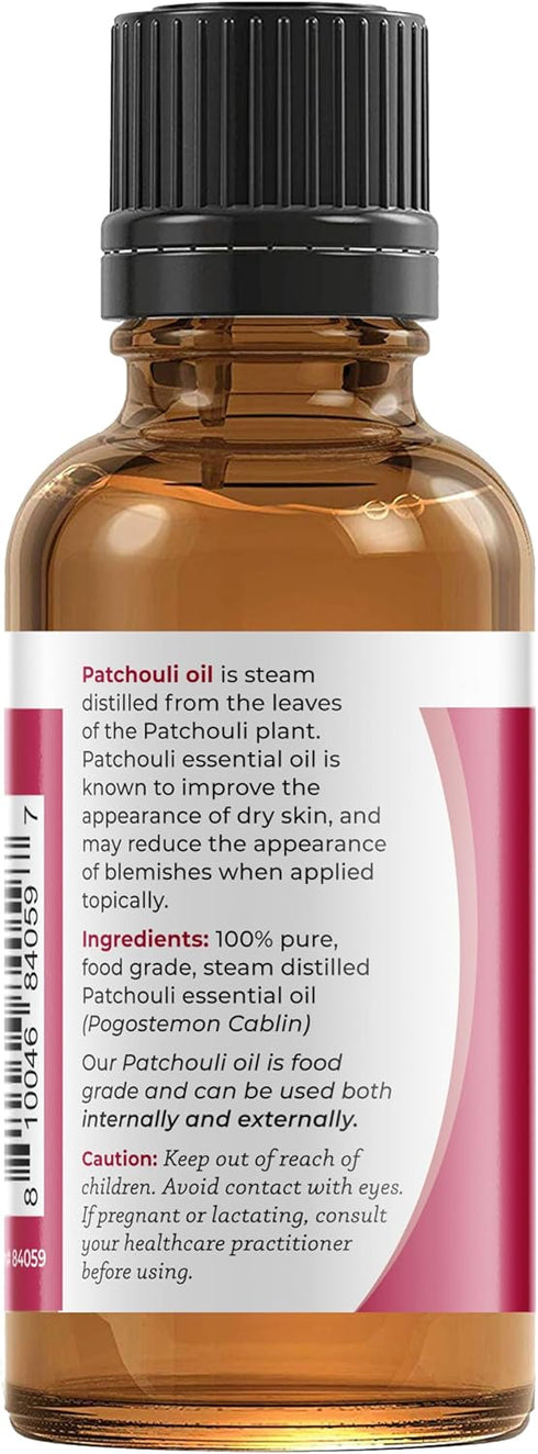Viva Doria 100% Pure Patchouli Essential Oil, Undiluted, Food Grade, 30 mL (1 Fluid Ounce)...