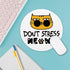 Funny Cat Mousepad, Round Mouse Pad with Stitched Edge Non-Slip Rubber Base, Office Gift Mouse Mat for Laptop Gaming Supplies, Don't Stress Mousep...