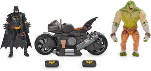 DC Comics, Batman Transforming Batcycle Battle Pack with Exclusive 4-inch Killer Croc and Batman Action Figure, Kids Toys for Boys and Girls Ages ...