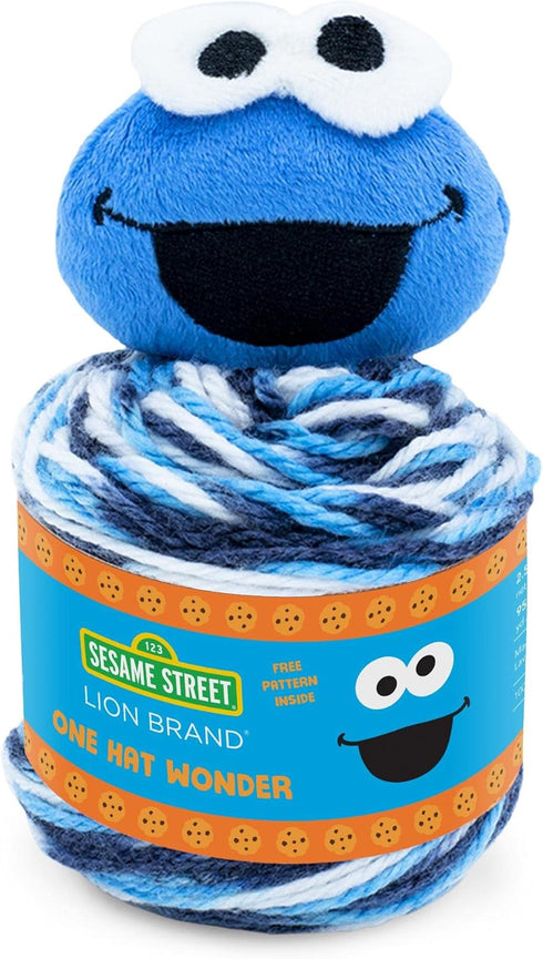 Lion Brand Yarn Sesame Street One Hat Wonder yarn, Size, Cookie Monster...