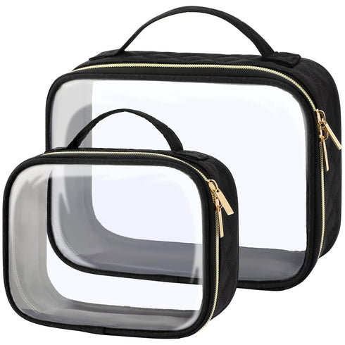 PACKISM Clear Makeup Bags - TSA Approved Toiletry Bag with Handle Large Opening, Clear Toiletry Bags for Traveling Travel Essentials, Clear Travel...