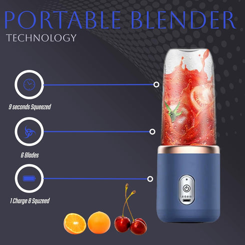 Paramexview® Portable Blender 14oz for Juices & Smoothies with 6 blades USB rechargeable Fusion Blender BPA-free and eco-friendly material...