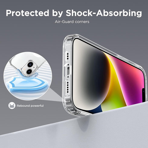 CACOE Magnetic Case for iPhone 13 & iPhone 14 6.1 inch-Compatible with MagSafe & Magnetic Car Phone Mount,Not Yellowing Anti-Scratch (Clear)...