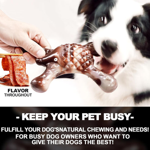BYMQ Super Tough Dog Chew Toys - for Aggressive Chewers Large Breed,Dog Toys, Bone Toy Nylon Durable Dogs Extreme, Real Beef Flavor to Keep Busy...