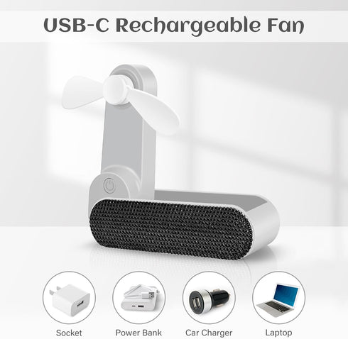 Handheld Mini Fan Bling Crystal Rhinestones Small Handheld Fan Portable USB Rechargeable Battery Operated Small Pocket Fan Personal Fan for Outdoo...