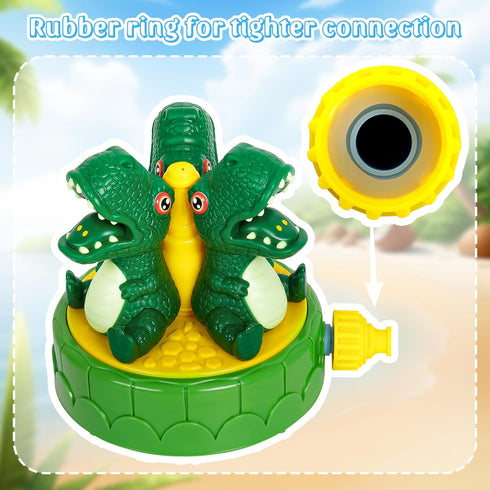 Outdoor Water Sprinkler Toys for Kids,Spinning Splash Dinosaur Summer Spray Toy with Hose Connector to Garden Backyard Outsider Play for Toddlers ...