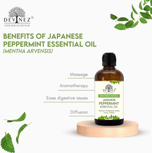 Japanese Peppermint (Mentha arvensis) Essential Oil with Premium Dropper - Therapeutic Grade, 100% Pure, Natural Oil for Aromatherapy, Diffusers, ...