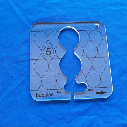 HONEYSEW Free Motion Quilting Template Series 5 with Quilting Frame for Domestic Sewing Machine Ruler (Bubble Border Template)...