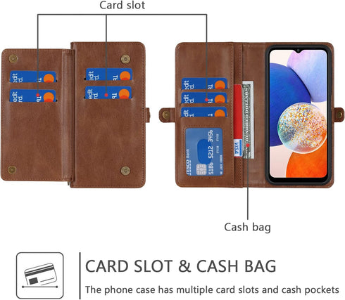 Asuwish Phone Case for Samsung Galaxy A54 5G Wallet Detachable Cover with Tempered Glass Screen Protector and Leather Flip Credit Card Holder Cell...