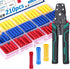 smseace 210PCS Wire Butt connectors with Wire stripper crimping tool22-10AWG Butt Splice Connectors Insulated Electrical Butt connectors Straight ...