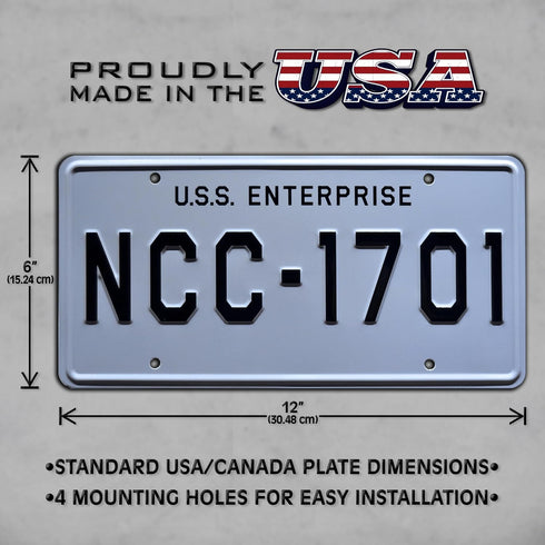 USS Enterprise | NCC-1701 | Metal Stamped License Plate...