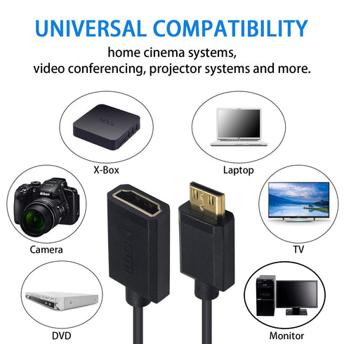 Duttek Mini HDMI to HDMI Cable, HDMI to Mini HDMI Coiled Cable, Mini HDMI Male to HDMI Female Adapter Cable Support 1080P Full HD, 3D, for Camera,...