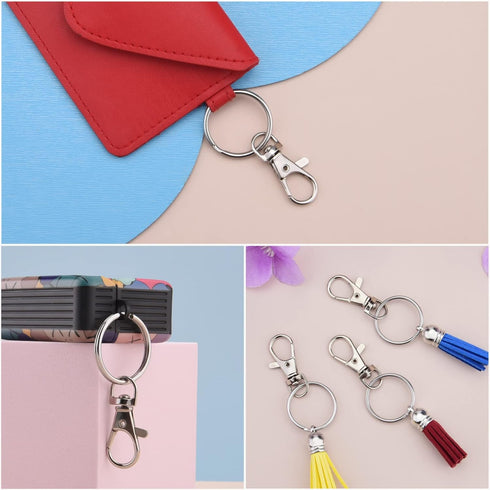 Metal Swivel Snap Hooks with Split Key Rings Keychain for Lanyards Jewelry Findings (60 Pieces)...