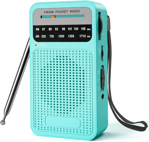 Portable Radio AM FM, Goodes Transistor Radio with Loud Speaker, Headphone Jack, 2AA Battery Operated Radio for Long Range Reception, Pocket Radio...