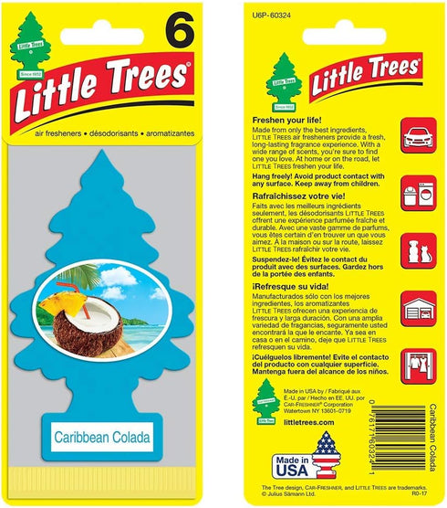 LITTLE TREES Car Air Freshener | Hanging Paper Tree for Home or Car | Caribbean Colada | 12 Pack...