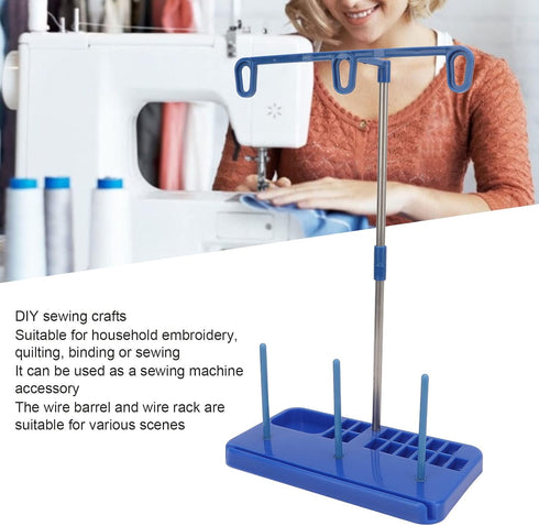 Sewing Machine Spool Stand, Blue Household Plastic Sewing Supplies, Sewing Machine Accessory for Quilting, Home Embroidery, Hemming, Simple Assemb...
