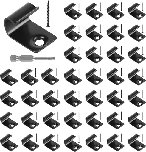 CPROSP 40x Starter Deck Clips with 42 Torx Srews, 1 Torx Bit, Start Clips for Composite Decking, Compatible for Trex Decking Boards...