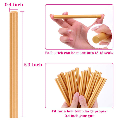 Sealing Wax, Paxcoo 20pcs Wax Seal Sticks, Glue Gun Sealing Wax for Wax Seal Stamp, Letter Wax Seal and Crafts (Gold)...