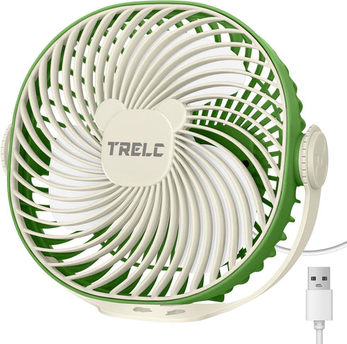 TRELC Desktop Fan, 3-in-1 USB Table Wall Mounted Fan with 360° Rotation Adjustable, Strong Airflow Quiet Personal Fan for Bedroom, Office, Living ...