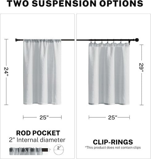 MRTREES Sheer Tier Curtains Grey 24 inch Length Kitchen Tiers Transparent Voile Sheers Short Bathroom Window Curtain Panels Cafe Curtains Light Fi...