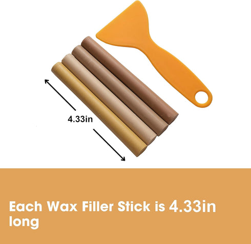Floor & Furniture Repair Kit (White) - 4X Wax Filler Sticks - Fix Damage to UPVC, Doors, Windows, Worktops - Cracks, Scratches and Marks - Instant...