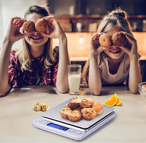 Food Scale Digital Weight 3000g/0.1g Oz Grams and Ounces Kitchen Scale for Cooking Baking with Backlight LCD Display, Tare, 9 Units, Auto Off, 2 T...
