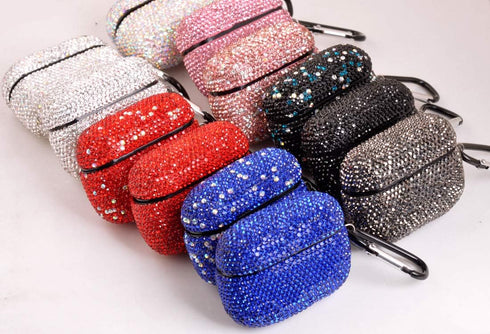 Sparkly Diamond AirPods Pro 1&2 Generation Case with Keychain, Shockproof Protective Premium Bling Rhinestone Cover Skin for AirPods Charging Case...