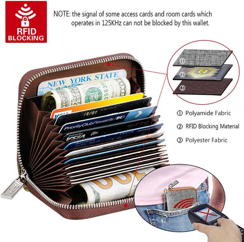 FurArt Zipper Wallet Women, RFID Blocking Credit Card Wallet, Business Card Holder, Compact Size KeyChain Wallet...