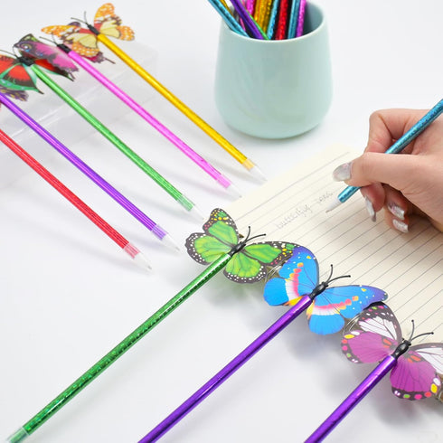 18 Pcs Butterfly Party Favor Pens, Novelty Pens for Women Teacher Girls Kids, Cute Butterfly Pens Bulk, Fancy Back to School Office Home Writing S...