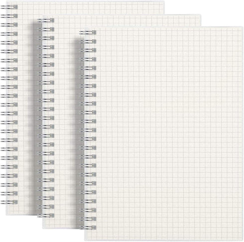 RETTACY Graph Paper Notebook 3-Pack - A5 Graph Grid Spiral Notebook with 160 Pages per Pack, Notebooks for School, Homework, Math, 100 GSM Premium...