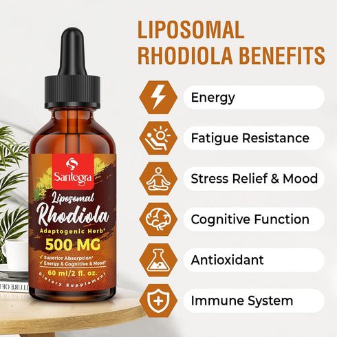 57,000 MG Liposomal Active Rhodiola Rosea Supplement, Rhodiola Root Extract, Liquid for High Absorption, Rhodiola Rosea Root Extract Tincture for ...