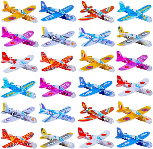 50 Pcs Foam Gliders Planes Toys for Kids, Paper Airplane, Party Favors Goodie Bag Stuffers, Outdoor Flying Toys, Bulk for Classroom Prizes Boys an...