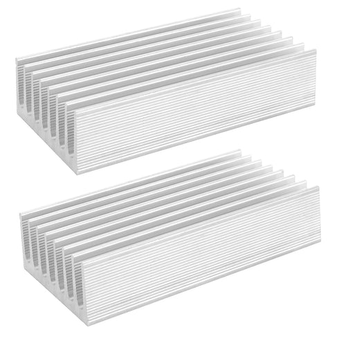 100mm x 51mm x 23mm White Tone Aluminium Radiator Heatsink Cooler Fin for MOS Tube Power Amplifier Transistor 2Pcs Set...
