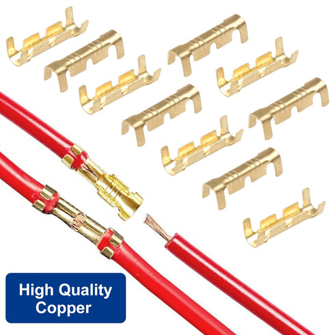 Tnisesm 200Pcs U Shape Copper Ring Terminals,Open Barrel Crimp Terminals with Heat shrinkable tube, Butt Connector for Electricity Automotive...