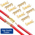 Tnisesm 200Pcs U Shape Copper Ring Terminals,Open Barrel Crimp Terminals with Heat shrinkable tube, Butt Connector for Electricity Automotive...