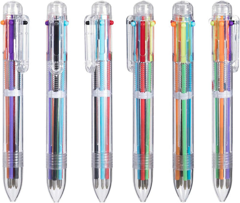 6 Pack 0.5mm 6-in-1 Multicolor Ballpoint Pen,6-Color Retractable Ballpoint Pens for Office School Supplies Students Children Gift,Kids Party Favor...