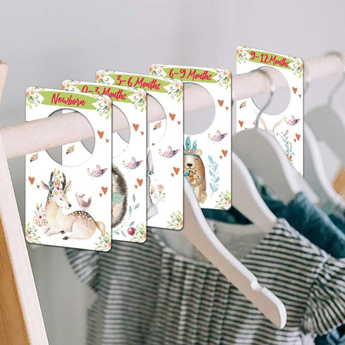 Baby Closet Size Dividers, Woodland Animal Clothes Organizer, Baby Closet Dividers from Newborn Infant to 24 Months, Baby Shower Set for Boys and ...