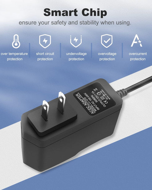 DC 12V 1A Power Supply 12W AC Adapter 100-240V 50-60Hz AC to DC 12 Volt 1 Amp Power Adapter Transformer with 10 Tips for LED Strip Light CCTV Came...