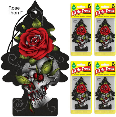 LITTLE TREES Air Fresheners Car Air Freshener. Hanging Tree Provides Long Lasting Scent for Auto or Home. Rose Thorn, 24 Air Fresheners...