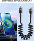 Coiled USB C to L ightning Cable,AICase Type C to L ightning Cable (6ft 36W) Scalable Spring PD Type C Charging Cable for iPhone 13 13 Pro 12 Pro ...