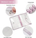 2 Pieces Clear PVC A6 Refillable Binder Covers, Shiny 6-Ring Personal Notebook Shell, Round Ring Binder Pocket with Snap Button Lock for Filler Or...
