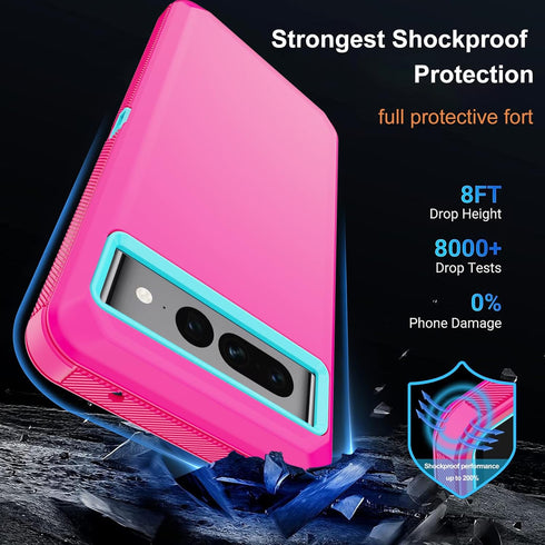 Annymall for Google Pixel 7 Pro Case with 2 Screen Protector,Full Body Shockproof Drop Protection Dustproof Heavy Duty Military Rugged Durable Cov...