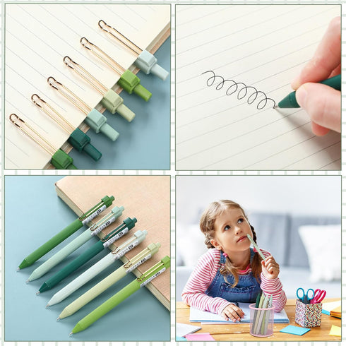 Aesthetic Stationery Set School Supplies Sticky Notes Set 6 Mini Correction Tapes 6 Retractable Black Ink Pens 0.5mm Fine Point Paper Corrective P...