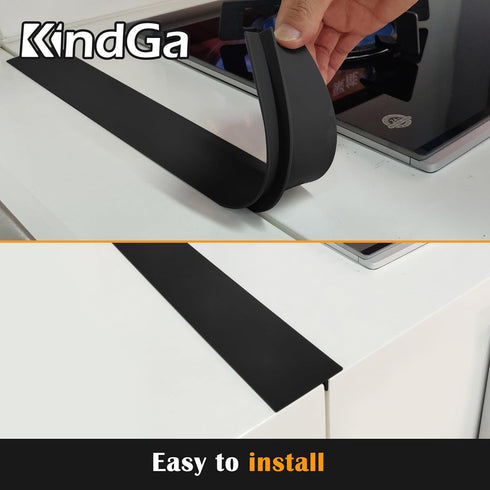 Silicone Stove Counter Gap Cover 21" by Kindga, Easy Clean Gap Filler Sealing Spills Between Kitchen Counter, Appliances,Stovetop, Oven, Washing M...