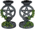 Nemesis Now Gothic Witchcraft Ivy Pentagram Candlesticks, 13.4cm, Hand-Painted Resin Aged Occult Candle Holders, Set of 2...