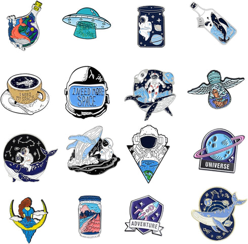 Pibupibu Horror Dark Brooch Cool Enamel Pins Black Art Set for Jacket Backpack Hat Pant Accessories, 16 Packs...