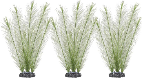 3 Pcs Fish Tank Aquarium Decorations Artificial Plants, Plastic Artificial Water Plants for Aquarium, Green, 7.5"...